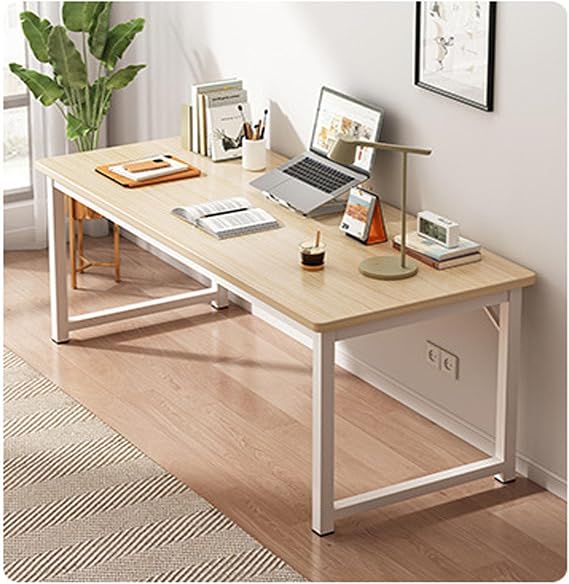Escritorios de oficina Home computer desk Work desk for home office Metal frame desk modern and simple style suitable for home office study suitable for small space writing(White Oak,160*60cm