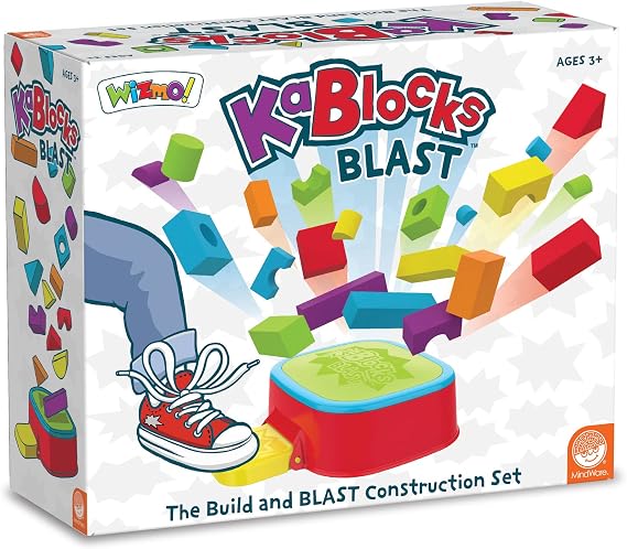 MindWare KaBlocks Blast, Includes 30 Foam Blocks, 2 Launch Blocks, Building Platform & Kaboom Launch Pad - Ages 3+