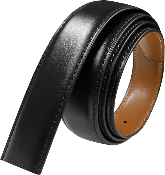 Reversible Belt Strap Replacement Genuine Leather Dress Belt Strap, 1-1/8", 1-1/4", 1-3/8" Wide