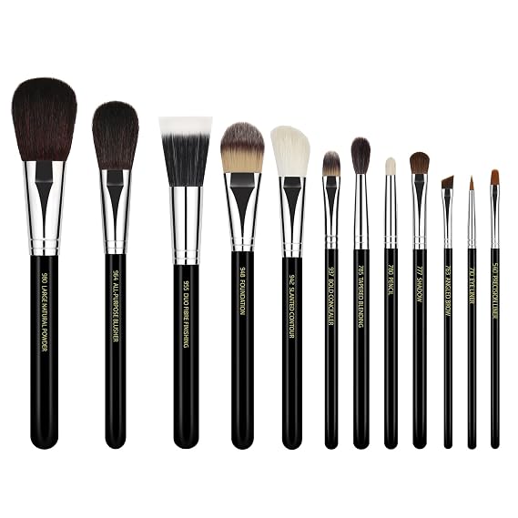 Bdellium Tools Professional Makeup Brush Maestro Series - Complete 12pc. Brush Set with Roll-Up Pouch