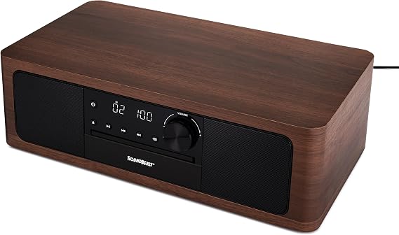 SoundBeast Stereo Shelf System with CD Player, Bluetooth, FM Radio, USB Playback, Aux in, Optical in, Alarm Clock, Remote Control