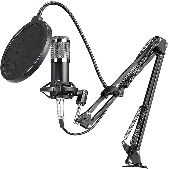 Condenser Microphone BM800 Professional Condenser Microphone Podcast Live Broadcast Equipment USB MIC Microfone Set Studio Mic with Arm Stand Music Recording Equipment for Studio Live Recording