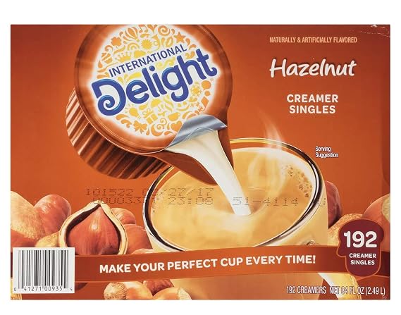International Delight Hazelnut Coffee Creamer Singles, 84 Fl Oz, 192 Count