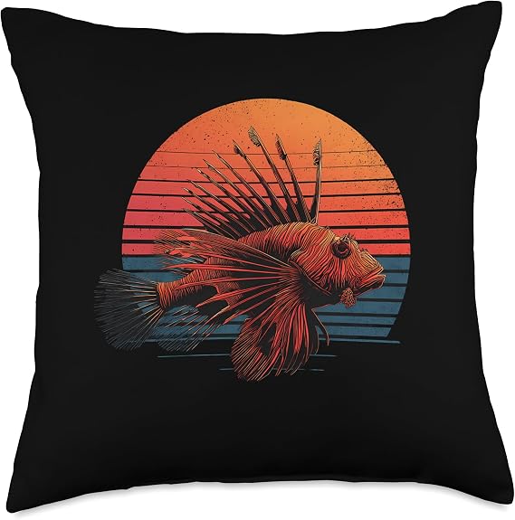 Lionfish Lion Fish Lover Artwork Motif Sea Ocean Animal Throw Pillow