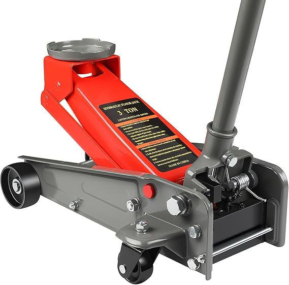 LARBANKE 3 Ton Hydraulic Floor Jack,Lift Range: 5.31''-18.11'',6600Lbs,Red