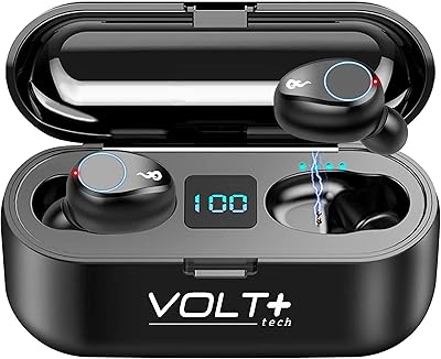 Wireless V5.3 Bluetooth Earbuds Compatible with Vivo Y35 and 2,000Mah PowerBank LED Display, Mic 8D Bass IPX7 WaterproofSweatproof