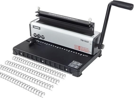 RAYSON TD1222 2:1 Wire Binding Machine, 12-Sheet Punch, 240-Sheet Capacity