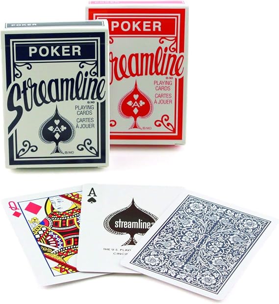 Streamline Playing Cards, One Deck (Red or Blue)