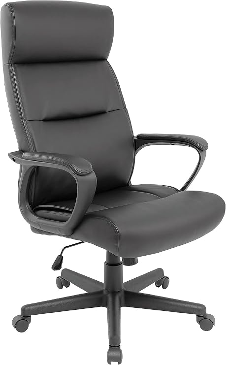 STAPLES Rutherford Ergonomic Manager & Executive Office Chair, High Back Swivel, Adjustable Height, Luxura Faux Leather, Black | Adjustable height swivel chair for executive offices and home workspaces.