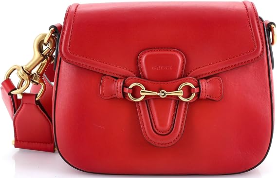 Pre-Loved Lady Web Shoulder Bag Leather Medium, Red