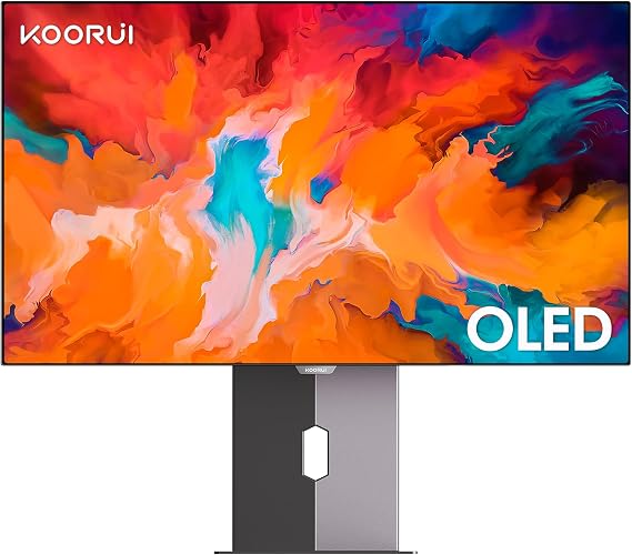 KOORUI 27 Inch OLED Gaming Monitor 1440P 240Hz 0.03ms PC Monitor 90W Type-C Charge DCI-P3 Slim Screen HDMI 2.0 DisplayPort 1.4 USB-C 3.1 100 x 100 mm VESA Black 27E8QK