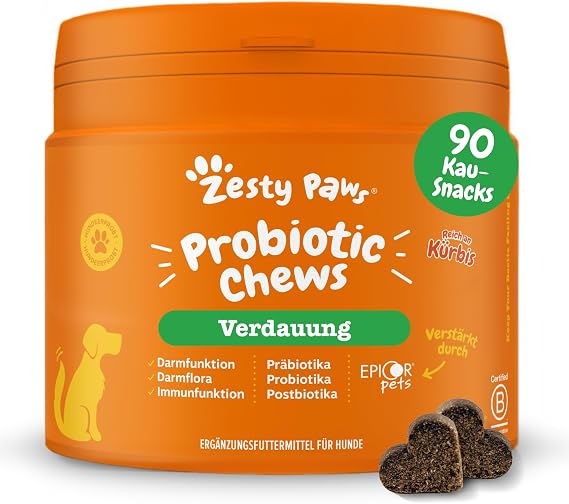 Zesty Paws Dog Pre Post & Probiotics as Treats 90 Snacks