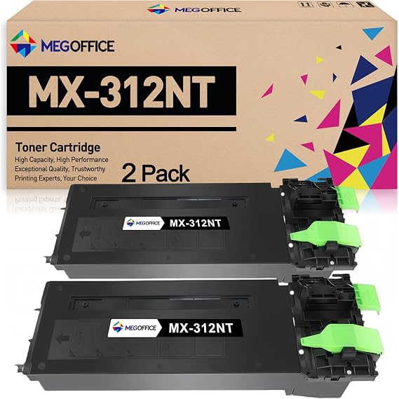 Compatible Toner Cartridge Replacement for Sharp MX-312NT Black MX312NT for Sharp MX-M260 MX-M264N MX-M310 MX-M314N MX-M354N Printer (2-Pack)