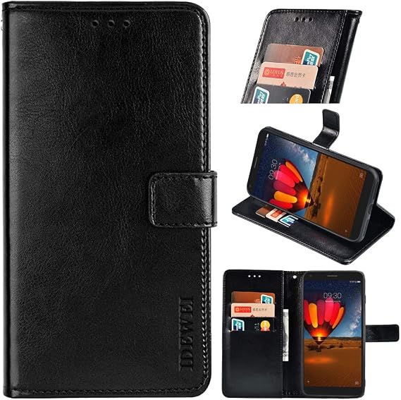 Nokia XR20 Mobile Phone Case Leather Flip Case [Card Slot] [Stand Function] [Magnetic Buckle] Wallet Cover for Nokia XR20 Smartphone (Black)