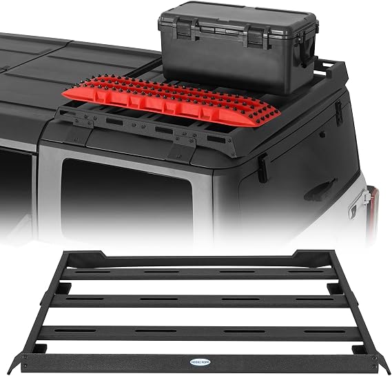 Hooke Road Bronco Half Roof Rack 4 Door for 2021-2026 Ford Bronco 4-Door Hardtop (Exclude Bronco Sport), Overland Roof Basket Cargo Storage, No-Drill Easy Install