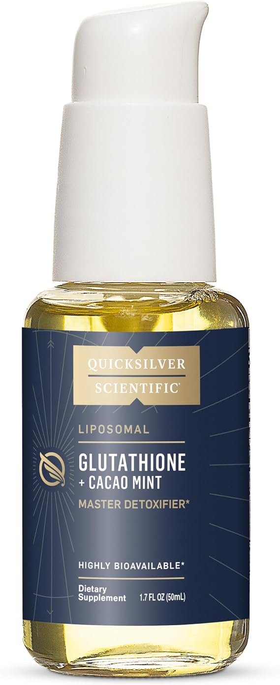 Quicksilver Scientific Liposomal Glutathione - Superior Absorption Oral Glutathione Supplement for Detox & Immune Support - Cacao Mint 1.7 fl oz