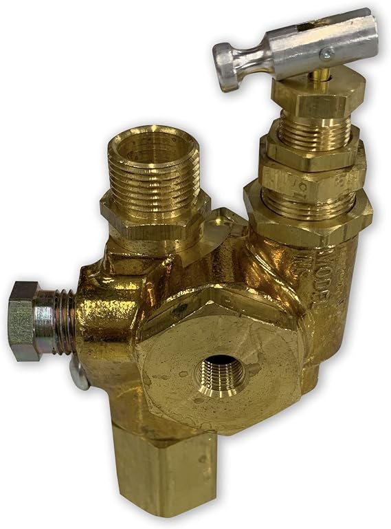 Air Compressor Pilot Check Valve Unloader Combination Discharge 1/2" Compression Inlet X 1/2" Female NPT Outlet - All in ONE Valve for Gas Powered COMPRESSORS (95-125 PSI)