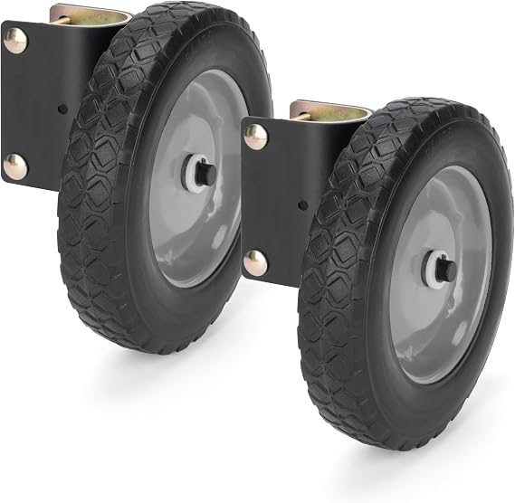 8" Heavy Duty Gate Wheel Caster for Metal Tube Gate, Gate Helper Support Side-Mounted Wheel for Swing Gate Farm Gate Chain Link Fence Gate, Fits 1-5/8" to 2" Tube Gate Frames, Black, 2 Pcs