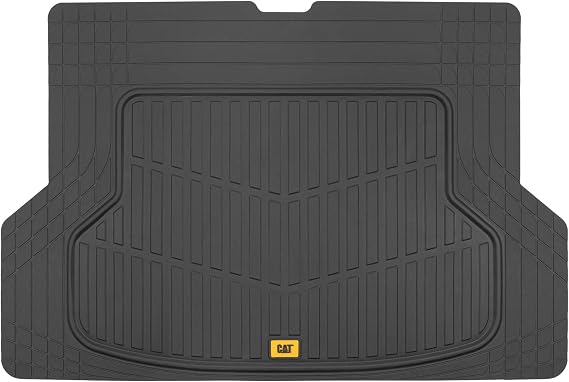 Cat ToughRide Heavy Duty Automotive Rubber Cargo Liner Trunk Floor Mat, Odorless All Weather Protection, Trimmable to Fit Most Vehicles Car Truck Van SUV, Black, 53" x 36.25"in