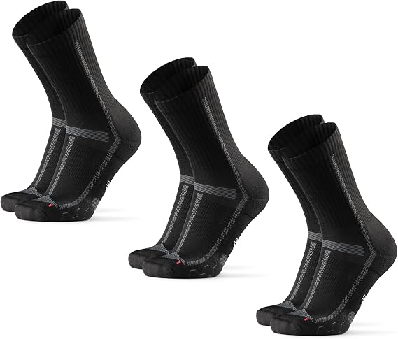 DANISH ENDURANCE Cushioned Running Socks for Long Distances, Anti-Blister Crew Socks, Sweat Wicking, for Men & Women, Unisex, 3 or 5 Pack