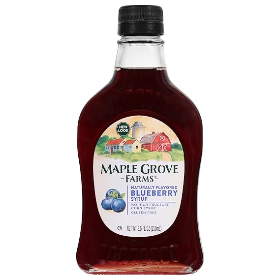 Maple Grove Farms Flavored Syrups, Blueberry, 8.5 Ounce