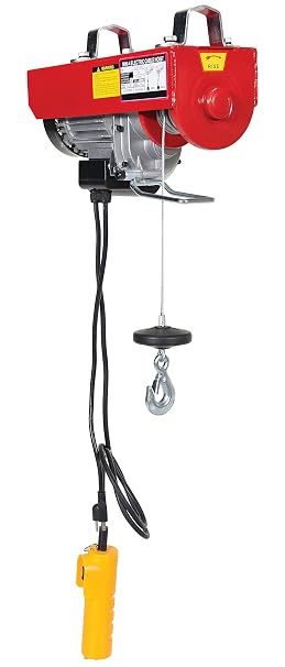 Vestil MINI-4 Steel Mini Cable Hoist Option 15-1/8 In. x 5-3/4 In. x 8-7/8 In. 400 Lb. Capacity Red