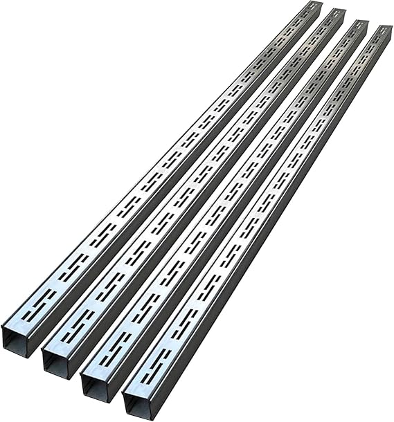 1 2 4 6 8 10 Pcs Trench Drain System for Yard Low Profile, 2in Narrow Channel Drain Kit & Patio Floor Drainage Ditch W/Stainless Steel Top Cap, Silver(Silver 4 Pack,5x3cm(2x1 1/8"))