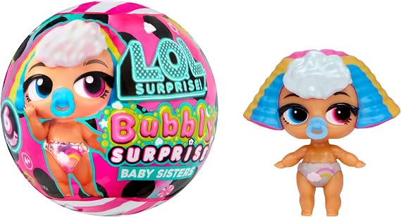 LOL Surprise Bubbly Surprise Baby Sisters Dolls with Color Change Reveal, On-the-Go Play, 4 Total Surprises Collect All 6! Gift for Kids Ages 4+