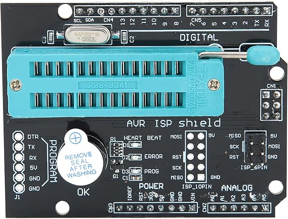 Programmer Expansion Board, AVR ISP Burning Burn Bootloader Module, with On-Board Buzzer and LED Indicator Light