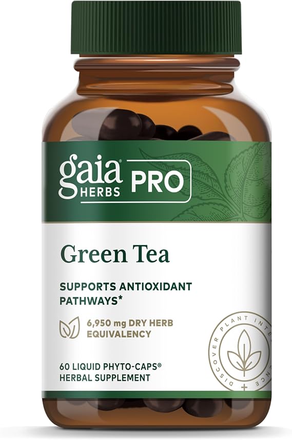 GAIA HERBS PRO Green Tea, 60 Vegan Capsules, 30 Servings