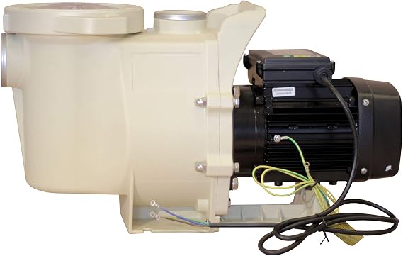 FibroPool Pool Pump - 110V Single Speed - 1 HP - Aluminum | Up To 4500 GPH, 22 x 11 x 16 in, 2 in Unions Included, 6 ft Power Cord, Clear Lid Strainer Basket, 33 Percent Energy Savings