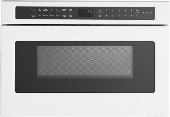 Cafe 1.2 Cu Ft 24" Microwave Drawer, 1000W, Sensor Cooking, Easy-Glide Drawer, Glass Touch Controls, Matte White, CWL112P4RW5