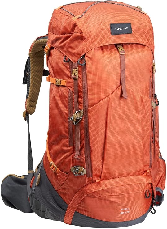 Decathlon Forclaz Mt500 Air Men's Trekking Backpack Dark Sepia 60+10L Capacity - Hiking Backpack
