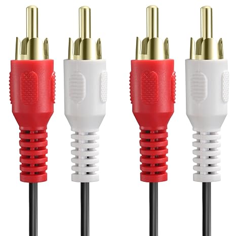 Fosmon 2-RCA Male to Male Stereo Audio Cable, Dual RCA Connector for Clear Sound - 6FT