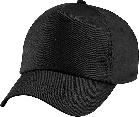 Beechfield Unisex Plain Original 5 Panel Baseball Cap (Pack of 2) (One Size) (Black)