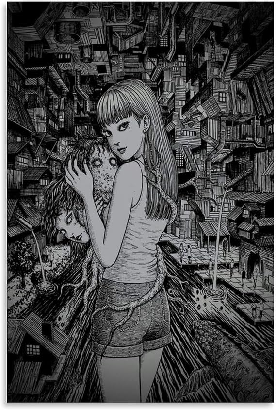 WSXCWQ Tomie Kawakami by Junji Ito Horror Character Art Poster by Junji Ito 1 Canvas Poster Wall Art Decor Living Room Bedroom Decor Print Picture Print Unframe-style 08x12inch(20x30cm)