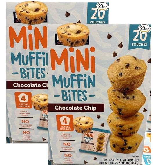 Chocolate Chip Mini Muffin Bites, 1.65 oz, 20 Count (20 Count(2 Pack))