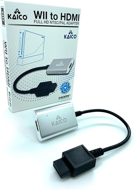 Kaico Wii to HDMI Adapter for Nintendo Consoles, Supports Component Output - Plug & Play NTSC & PAL
