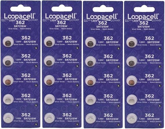LOOPACELL 362 Button Cell Watch Battery, 20 Pack