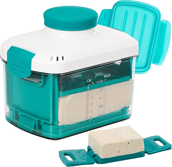 NOYA Adjustable Tofu Press with Marinating Lid, Dishwasher Safe, BPA Free