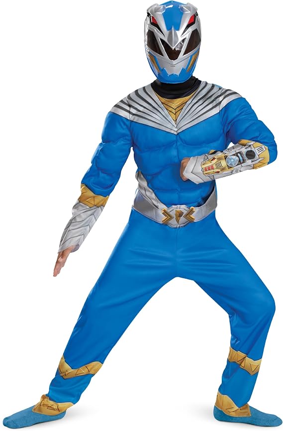 Disguise Boys' Blue Ranger Costume for Kids, Official Muscle Padded Power Rangers Cosmic Fury Costume