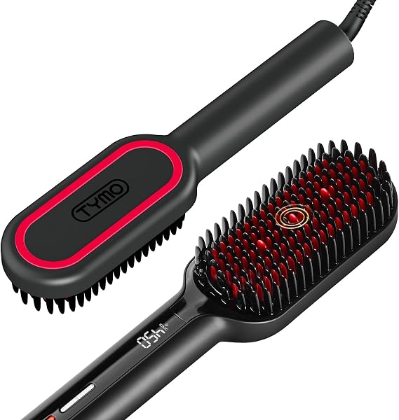 TYMO Hair Straightener Brush - Ionic Plus Straightening Brush for Women
