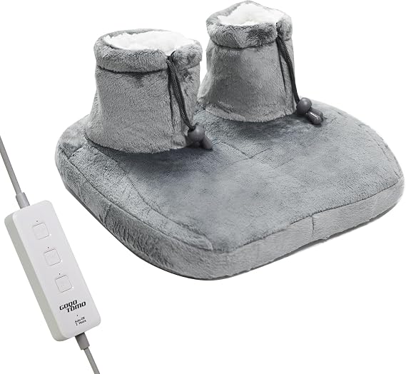 GOTOQOMO Electric Heating Foot Warmer Fast Heated Pad Ultra Soft Flannel Fleece with 12 Settings for Men and Women-NBH