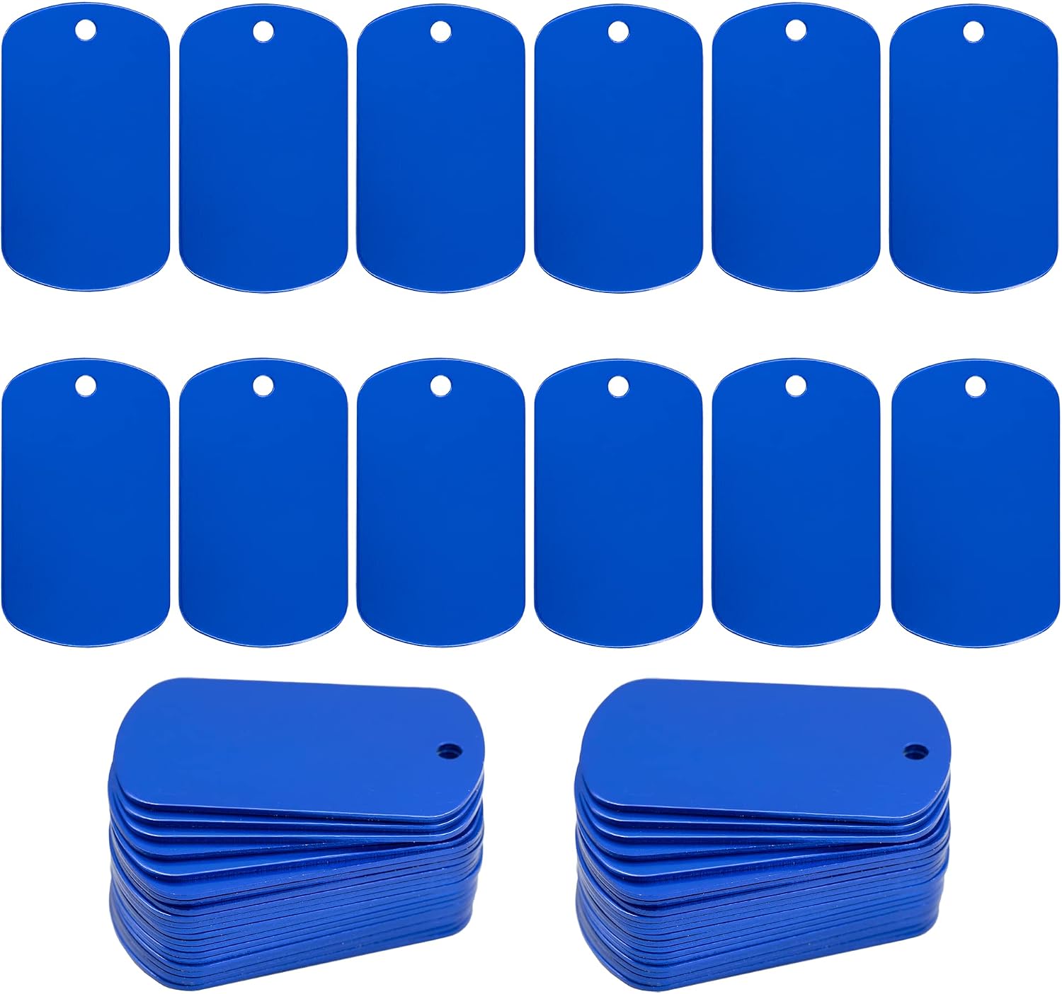 StayMax 100 Pack Anodized Aluminum Engraving Blank Tags Stamping Blanks Blue