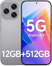 N16 PROMAX Unlocked Cell Phones,Snapdragon888, 12GB512GBsmartphones,48108MP Camera, Battery 5000mAh,5G Dual SIMMemory Expansion, 6.8 QHD OLED Screen,Android 14,Face Unlock Grey