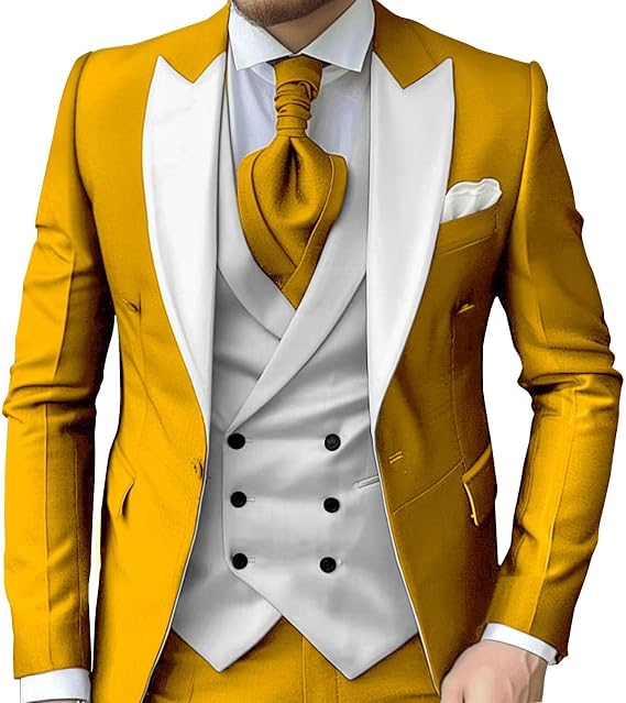 Mens 3 Piece Suits Slim Fit Tuxedo for Men Wedding Prom Suits Fashion Formal