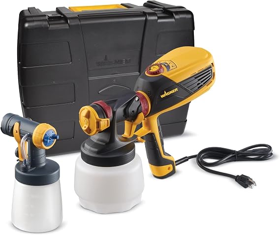Wagner Spraytech 0529010 FLEXiO 590 Handheld HVLP Paint Sprayer, Sprays Most Unthinned Latex, Includes Two Nozzles - iSpray & Detail Finish Nozzle, Complete Adjustability for All Needs, Multi-Colored