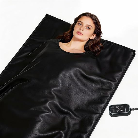 Portable Infrared Sauna Blanket, Sauna Bag for Home Use Weight Loss and Detox, Temperature Range 86-158F, 1-99 Min Timer, Waterproof & Foldable, Detox & Relaxation at Home
