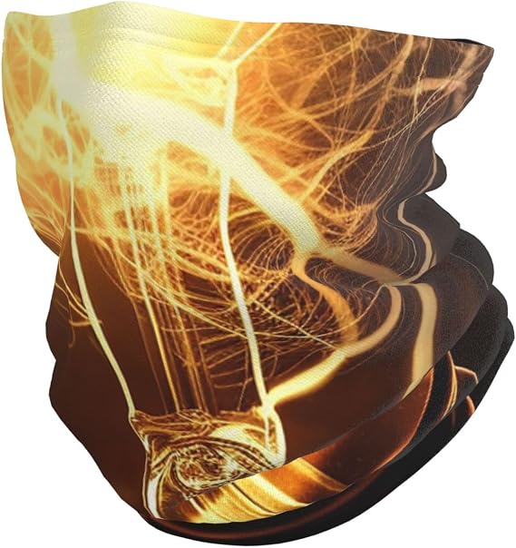 Winter Neck Warmer for Men Women, Lit Light Bulb Neck Gaiter UV Sun Protection Face Mask Windproof Cold Weather Face Cover Thermal Ski Mask Scarf for Outdoor Sports Bandana