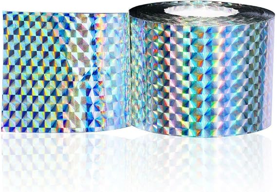 Greenfields Bird Repellent Scare Tape with Reflective Pattern - Sturdy Bird Deterrent for Pigeons, Ducks, Crows - Effective with Net and Spikes for Gardens, Patios, Balconies or Crop Protection, 1pc